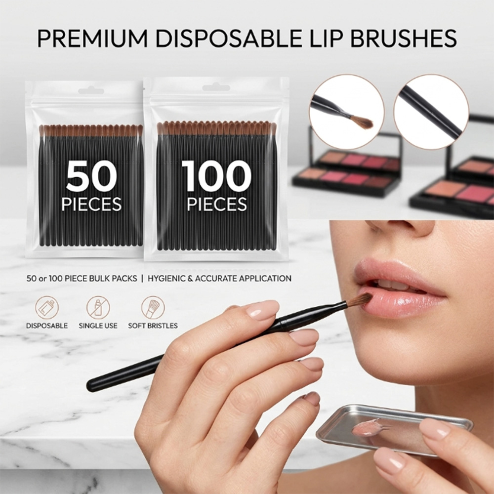 Beauty With Makeup - Набор одноразовых кистей для губ (50/100